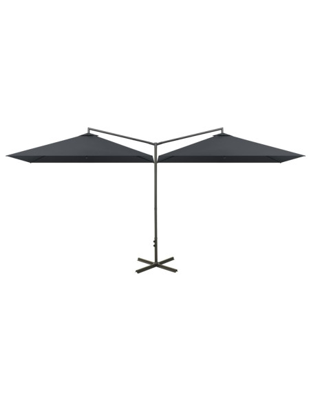 Ombrellone Doppio con Palo in Acciaio Antracite 600x300 cm