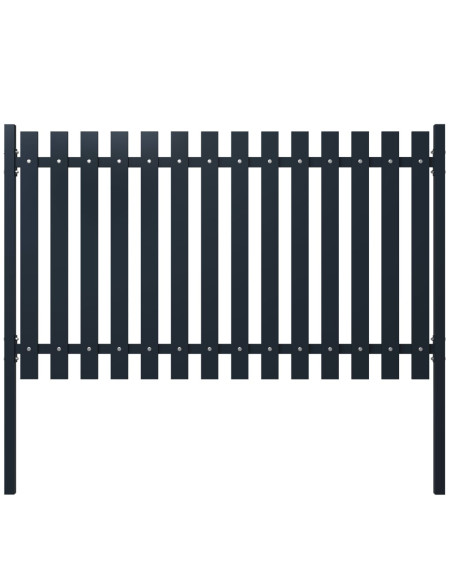 Pannello di recinzione antracite 178x75 cm in acciaio verniciato a polvere