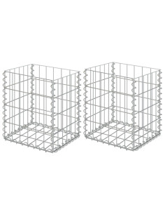 Gabbioni 2 pz in Acciaio Zincato 30x30x40 cm