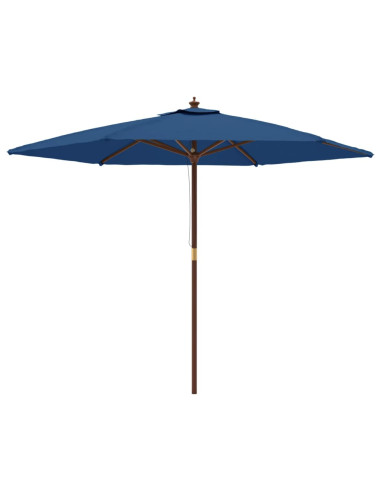Ombrellone da Giardino con Palo in Legno Azzurro 299x240 cm