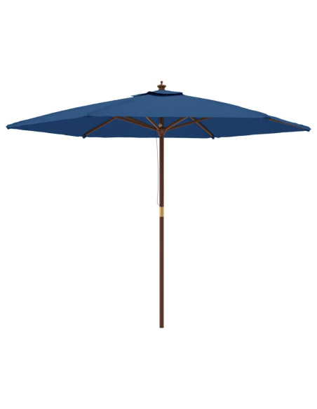 Ombrellone da Giardino con Palo in Legno Azzurro 299x240 cm