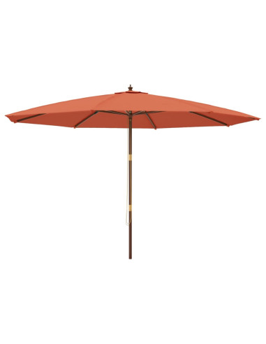 Ombrellone da Giardino con Palo in Legno Terracotta 400x273 cm