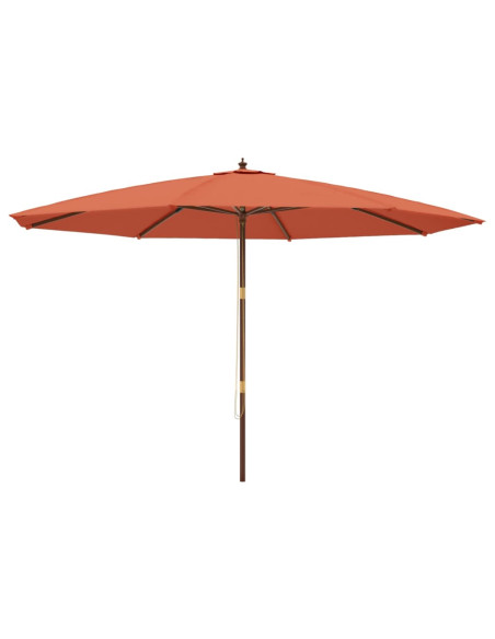 Ombrellone da Giardino con Palo in Legno Terracotta 400x273 cm
