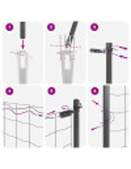 Palo della recinzione Grigio 100 x 1 m (maglia 16 x 16 mm)