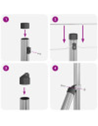 Palo della recinzione Argento 10 x 0,8 m (maglia 19 x 19 mm)