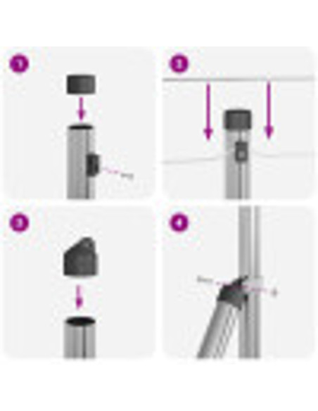 Palo della recinzione Argento 10 x 0,8 m (maglia 19 x 19 mm)