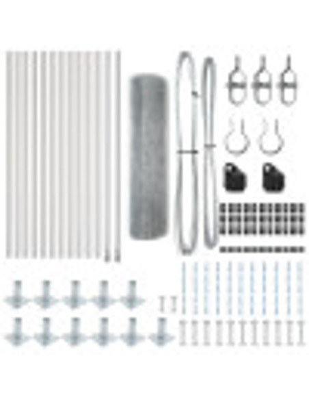 Palo della recinzione Argento 25 x 0,4 m (rete 16 x 16 mm)