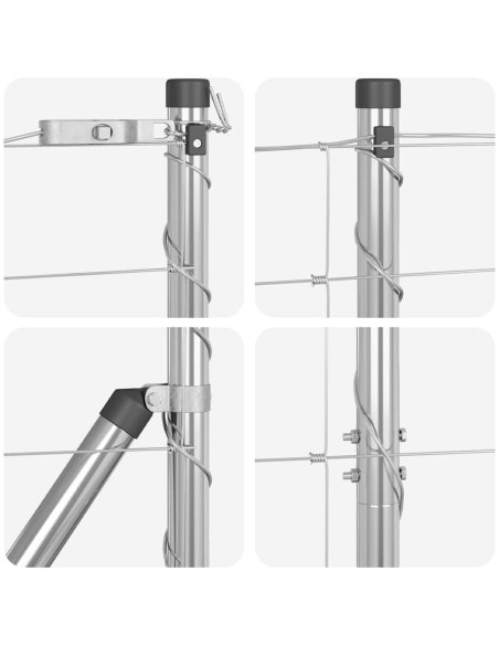 Palo della recinzione Zincato 25 x 1,6 m Acciaio