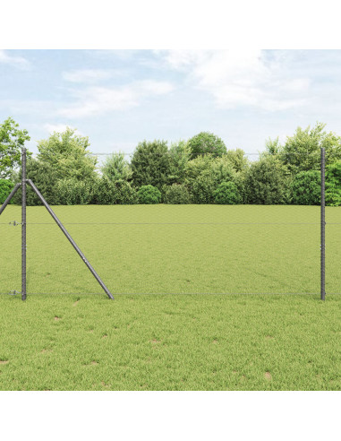 Palo della recinzione Grigio 25 x 1,2 m (rete da 25 mm) Acciaio