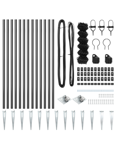 Palo della recinzione Grigio 25 x 0,8 m (maglia 60 x 60 mm)