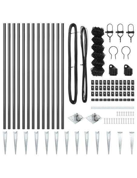 Palo della recinzione Grigio 25 x 0,8 m (maglia 60 x 60 mm)