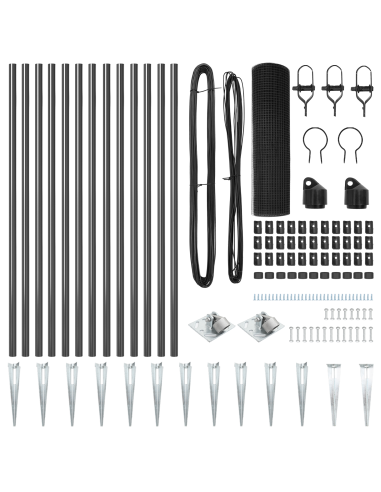 Palo della recinzione Grigio 25 x 0,8 m (rete 16 x 16 mm)