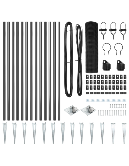Palo della recinzione Grigio 25 x 0,8 m (rete 16 x 16 mm)