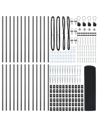Palo della recinzione Grigio 50 x 0,8 m (maglia 12 x 12 mm)