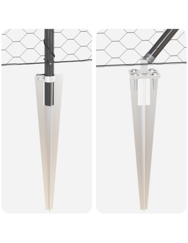 Palo della recinzione Grigio 50 x 0,8 m (maglia da 50 mm)