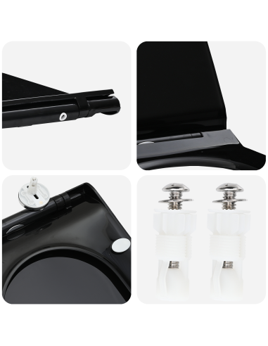 Sedile del WC Regolabile Nero 50 x 36,5 x 5 cm Polipropilene