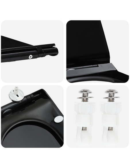 Sedile del WC Regolabile Nero 50 x 36,5 x 5 cm Polipropilene