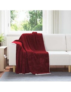 Coperta Rosso Bordeaux 130 x 150 cm Panno