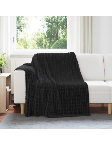 Coperte da Pile 6 pcs Nero 200 x 150 cm Panno
