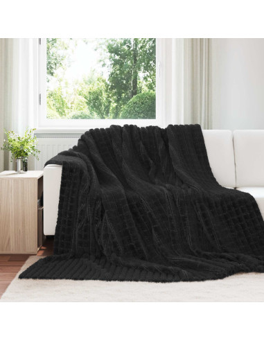 Coperte da Pile 6 pcs Nero 270 x 240 cm Panno