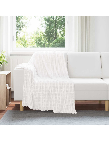 Coperte da Pile 6 pcs Bianco 150 x 130 cm Panno