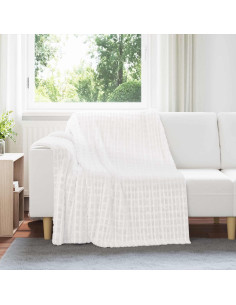 Coperte da Pile 6 pcs Bianco 200 x 150 cm Panno