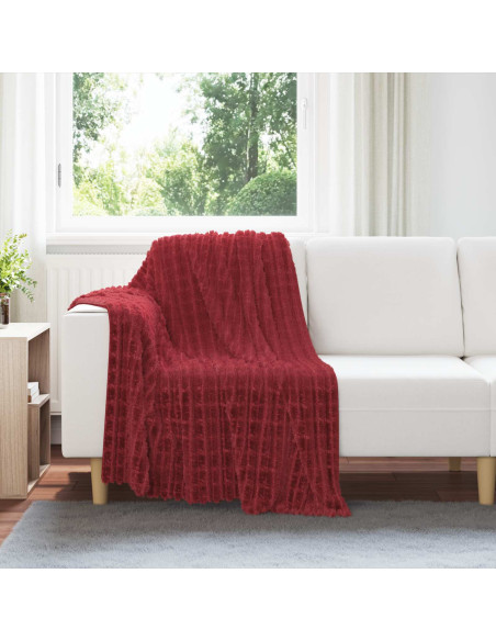 Coperte da Pile 6 pcs Rosso Bordeaux 150 x 130 cm Panno