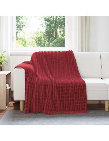 Coperte da Pile 6 pcs Rosso Bordeaux 200 x 150 cm Panno