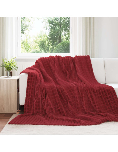 Coperte da Pile 6 pcs Rosso Bordeaux 240 x 220 cm Panno