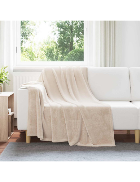 Coperte da Pile 6 pcs Beige 150 x 200 cm Panno