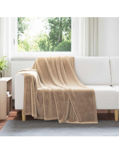 Coperte da Pile 6 pcs Cammello 150 x 200 cm Panno