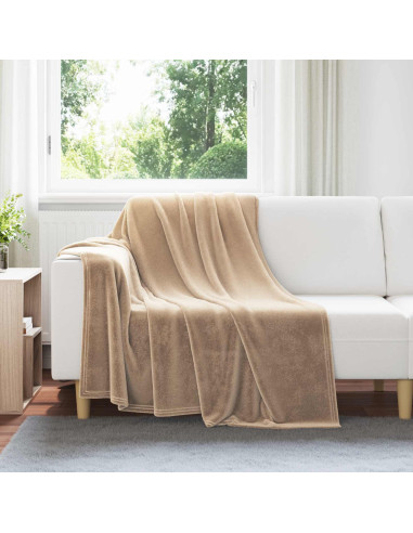 Coperte da Pile 6 pcs Cammello 150 x 200 cm Panno