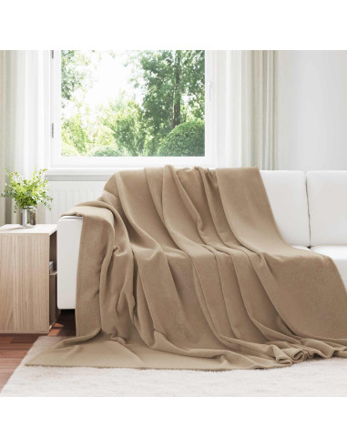 Coperte da Pile 6 pcs Cammello 220 x 240 cm Panno