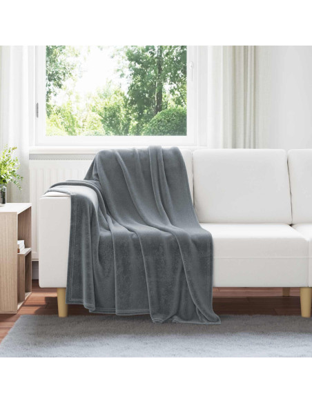 Coperte da Pile 6 pcs Grigio scuro 130 x 150 cm Panno