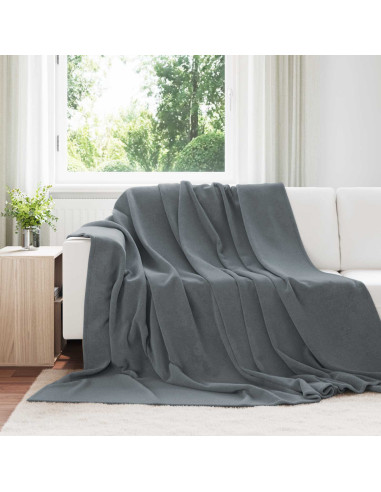 Coperte da Pile 6 pcs Grigio scuro 240 x 270 cm Panno