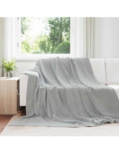 Coperte da Pile 6 pcs Grigio 240 x 270 cm Panno