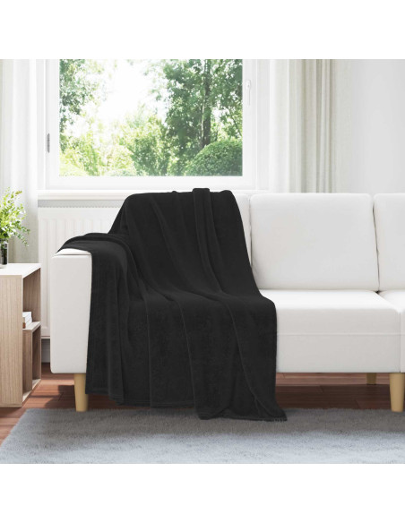 Coperte da Pile 6 pcs Nero 130 x 150 cm Panno