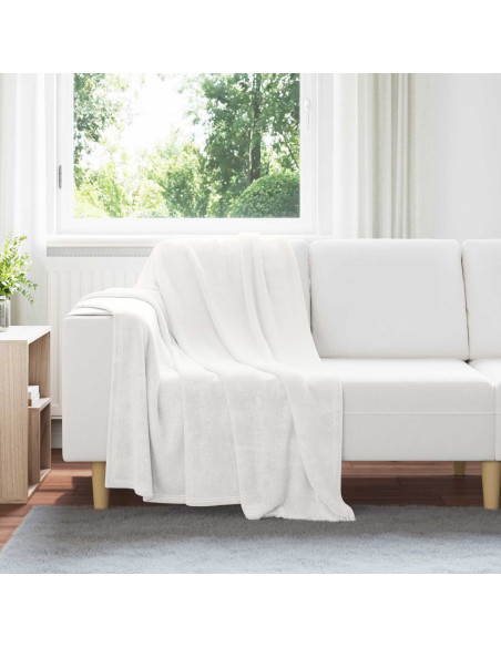 Coperte da Pile 6 pcs Bianco 130 x 150 cm Panno