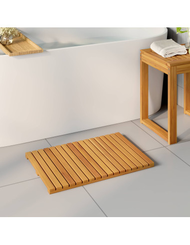 Tappeto da bagno Tinta unita Marrone 60 x 40 cm legno