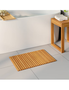 Tappeto da bagno Tinta unita Marrone 60 x 40 cm legno