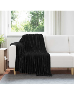 Coperte da Pile 6 pcs Nero 150 x 130 cm Panno