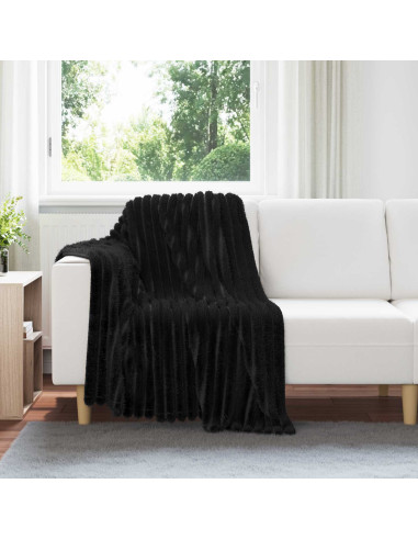 Coperte da Pile 6 pcs Nero 150 x 130 cm Panno