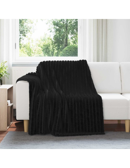 Coperte da Pile 6 pcs Nero 200 x 150 cm Panno