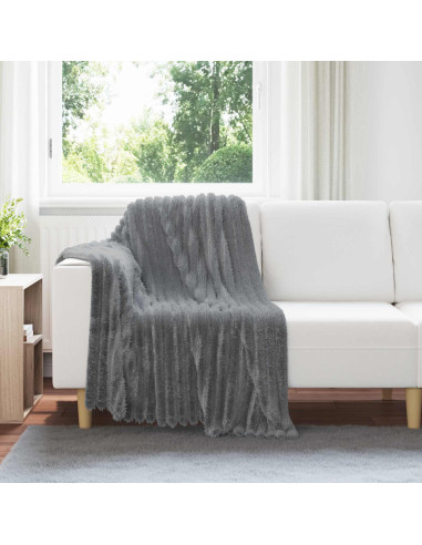 Coperte da Pile 6 pcs Grigio scuro 150 x 130 cm Panno