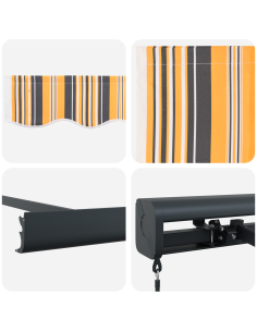 Tenda Retrattile Multicolore 500 × 300 cm Tessuto e Metallo