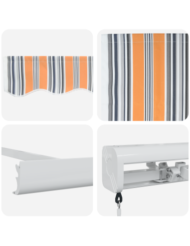 Tenda Retrattile Multicolore 300 x 250 cm Tessuto e Metallo