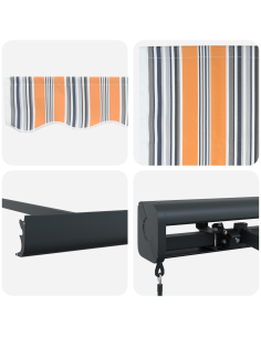 Tenda Retrattile Multicolore 300 x 250 cm Tessuto e Metallo