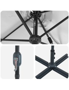 Ombrello da giardino Sabbia 370 x 197 x 239 cm