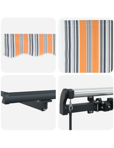 Tenda Retrattile Multicolore 400 × 300 cm Poliestere e Acciaio