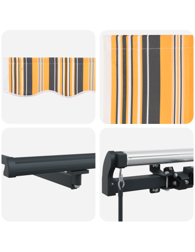 Tenda Retrattile Multicolore 400 × 300 cm Poliestere e Acciaio